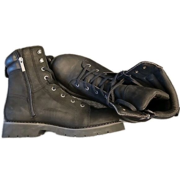 Harley-Davidson Men’s 11.5 Black Leather Riding Boots Steel Toe Waterproof NWT main image 5